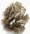 50 5x15mm Transparent Black Diamond Glass Rectangle Beads